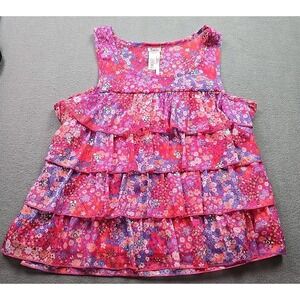 Girls Justice Layered‎ Top Size 20 Pink Purple Blue Floral Sparkle Tiered Tank